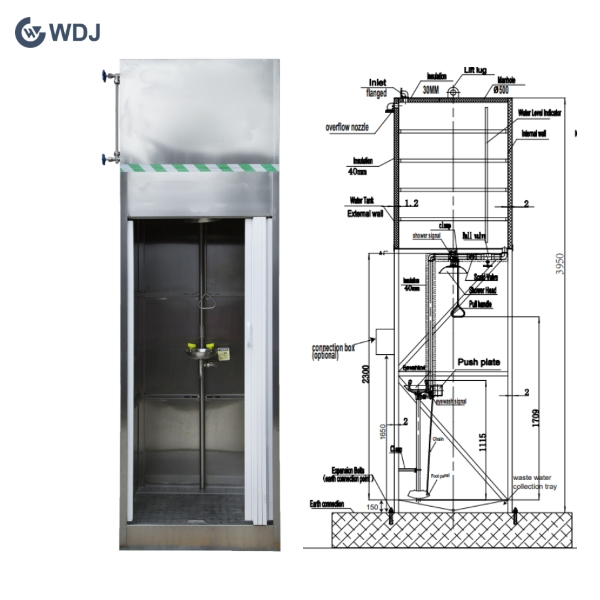 Gravity Fed Safety Shower with 1500L Water Tank