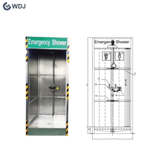 Enclosed Stainless steel 316  Emergency Safety Shower Room